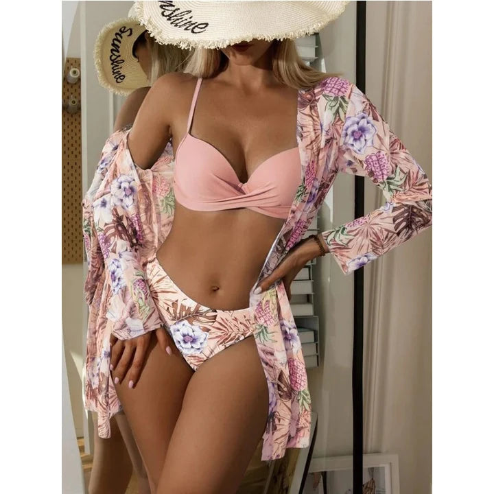 Kit Moda Praia Verão 2023 - Biquíni + Saída de Praia